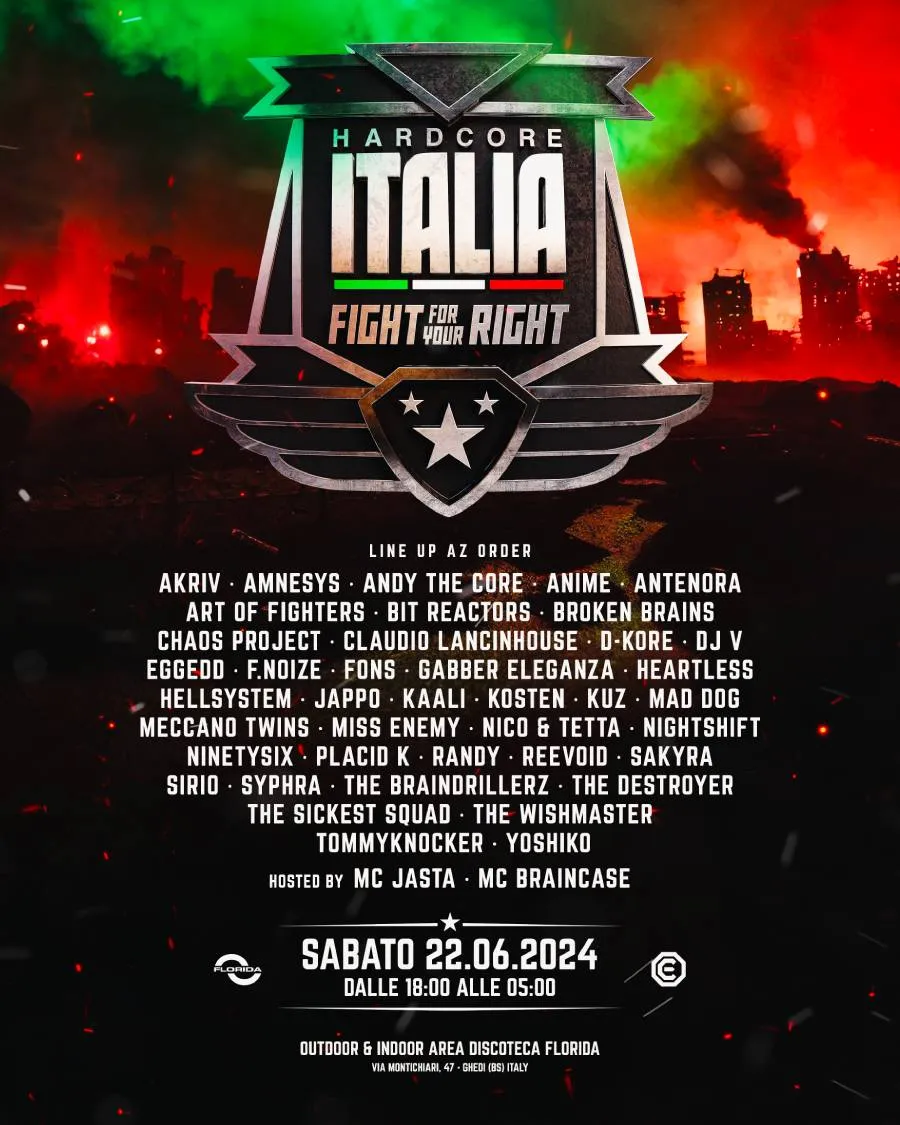 Hardcore Italia - Fight for your right | Outdoor area Discoteca Florida - Ghedi (BS) - Italy