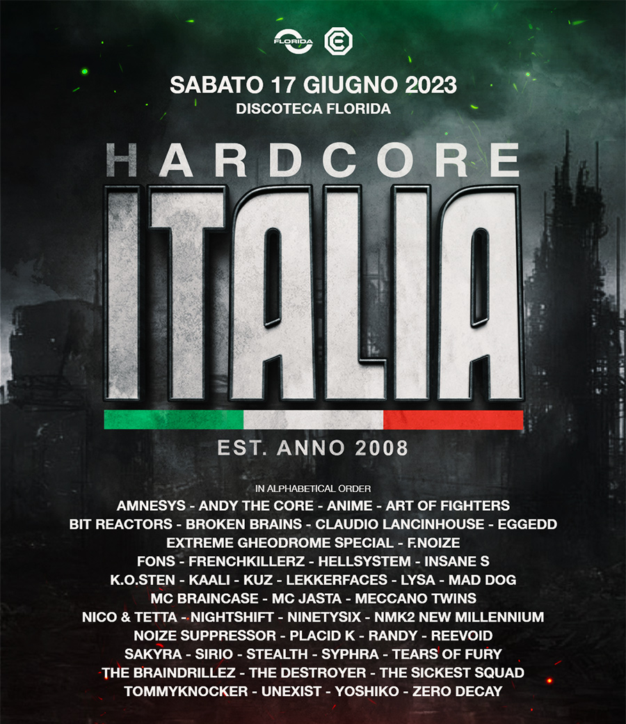 Hardcore Italia - Welcome Back! - Full Line Up